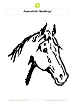 Ausmalbild Pferdekopf