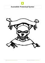 Ausmalbild Piratenkopf Symbol