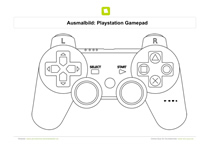 Ausmalbild Playstation Gamepad