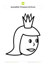 Ausmalbild Prinzessin mit Krone