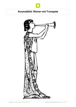 Ausmalbild Römer mit Trompete