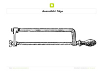 Ausmalbild Säge mit Spannblatt