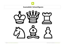 Ausmalbild Schachfiguren