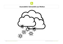 Ausmalbild Schneefall aus Wolken