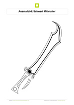 Ausmalbild Schwert Mittelalter