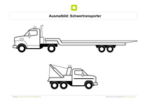 Ausmalbild Schwertransporter