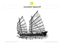 Ausmalbild Segelschiff mit Riesensegel