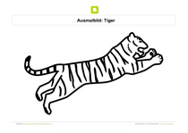 Ausmalbild Tiger springt