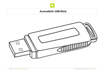 Ausmalbild USB Stick