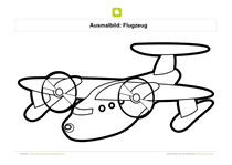 Ausmalbild Viermotoriges Flugzeug