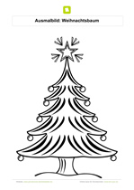 Ausmalbild Weihnachtsbaum mit Stern
