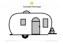 Ausmalbild Wohnwagen