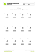 Mathe Schriftliches Subtrahieren