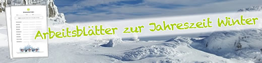 Arbeitsbläter zur Jahreszeit Winter