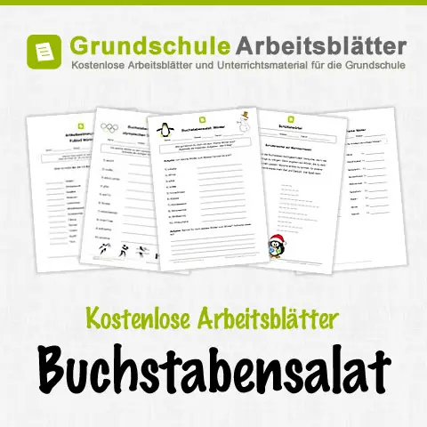 Kostenlose Arbeitsblätter Buchstabensalat