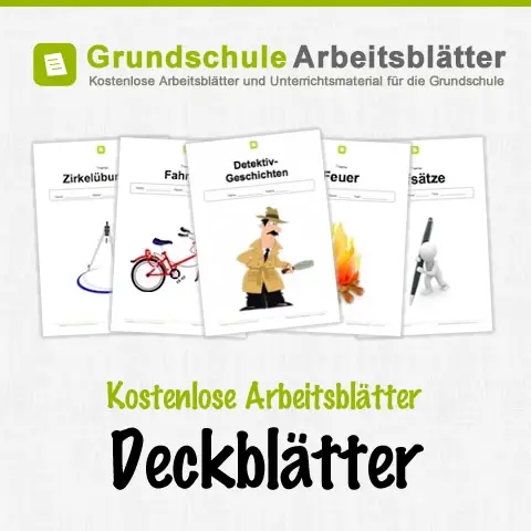 Kostenlose Arbeitsblätter Deckblätter