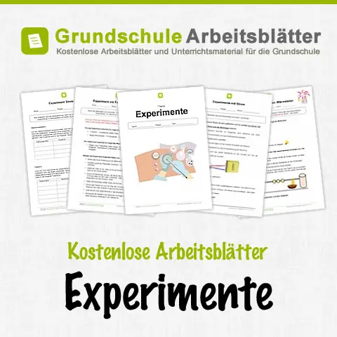 Kostenlose Arbeitsblätter Experimente