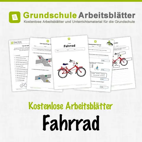 Kostenlose Arbeitsblätter Fahrrad