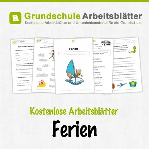 Kostenlose Arbeitsblätter Ferien