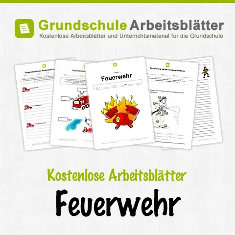 Kostenlose Arbeitsblätter Feuerwehr