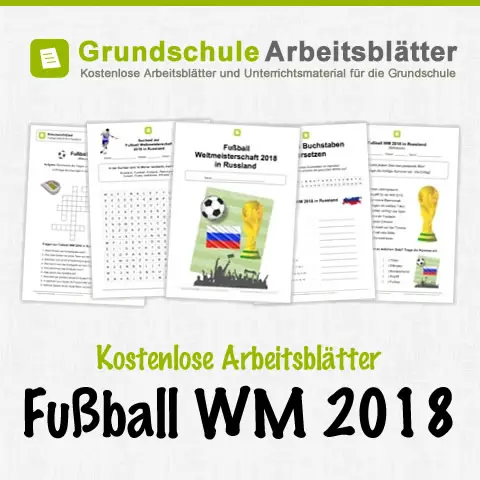 Kostenlose Arbeitsblätter zur Fußball WM 2018 in Russland