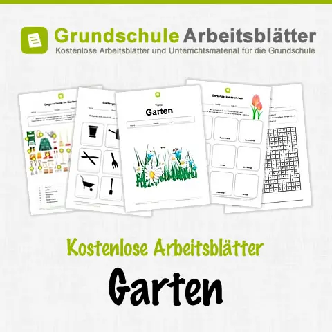 Kostenlose Arbeitsblätter Garten