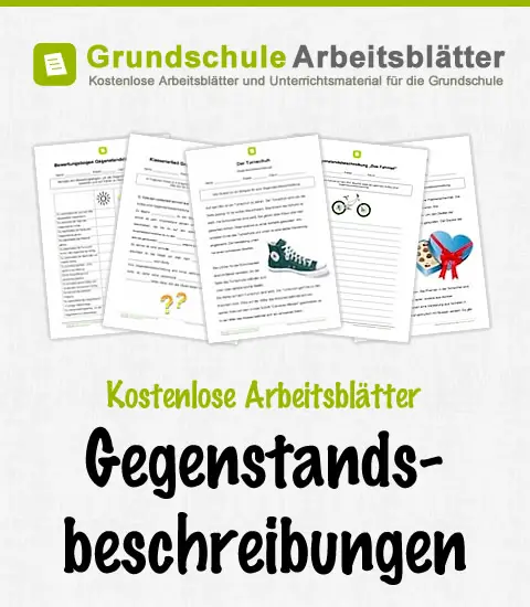 Kostenlose Arbeitsblätter Gegenstandsbeschreibung