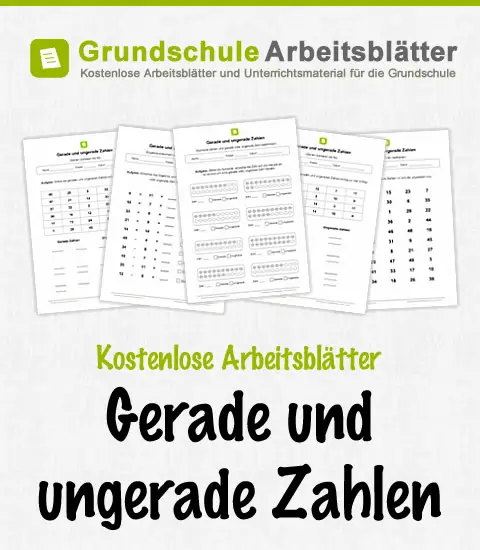 Kostenlose Arbeitsblätter: Gerade & ungerade Zahlen