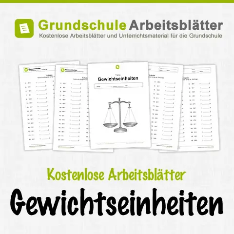 Kostenlose Arbeitsblätter Gewichtseinheiten