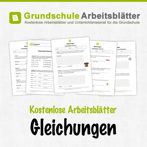 Kostenlose Arbeitsblätter Gleichungen