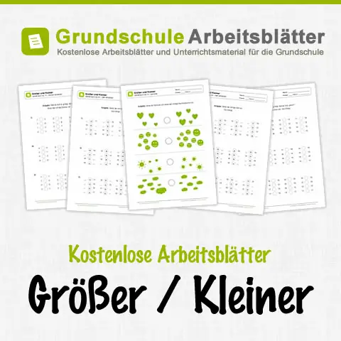 Kostenlose Arbeitsblätter: Größer / Kleiner