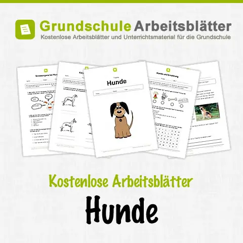 Kostenlose Arbeitsblätter Hunde