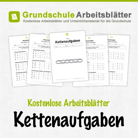 Kostenlose Arbeitsblätter Kettenaufgaben