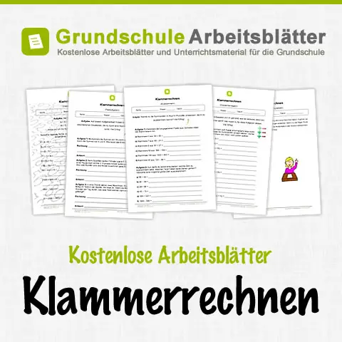 Kostenlose Arbeitsblätter Klammerrechnen