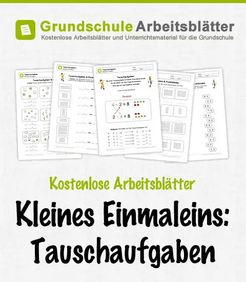 Kostenlose Arbeitsblätter: Kleines Einmaleins - Tauschaufgaben