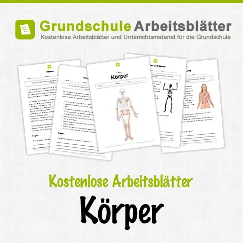 Kostenlose Arbeitsblätter Körper