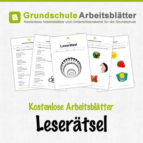 Kostenlose Arbeitsblätter Leserätsel