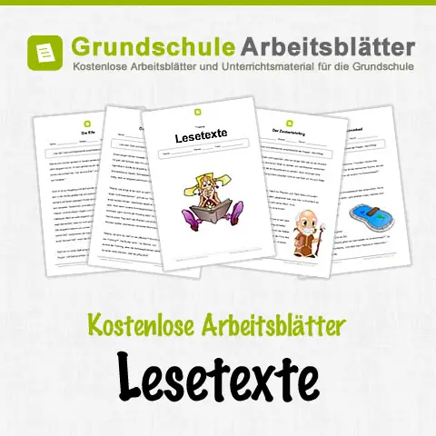 Kostenlose Arbeitsblätter Lesetexte