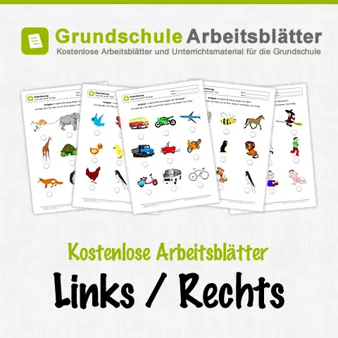 Kostenlose Arbeitsblätter Links/Rechts