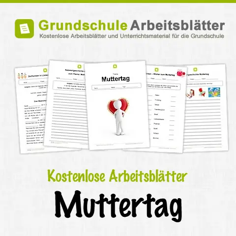 Kostenlose Arbeitsblätter Muttertag