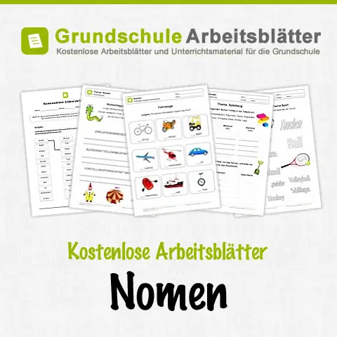 Kostenlose Arbeitsblätter Nomen