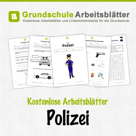 Kostenlose Arbeitsblätter Polizei Kostenlose Arbeitsblätter Polizei
