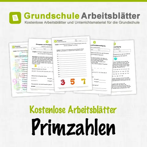 Kostenlose Arbeitsblätter Primzahlen