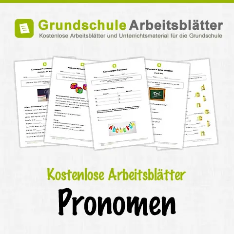 Kostenlose Arbeitsblätter Pronomen