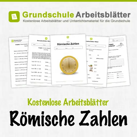 Kostenlose Arbeitsblätter Römische Zahlen