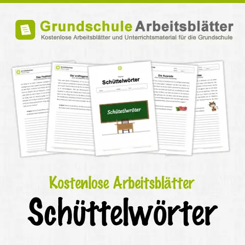 Kostenlose Arbeitsblätter Schüttelwörter