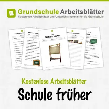 Schule Fruher Kostenlose Arbeitsblatter