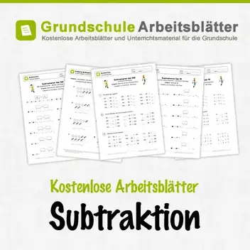 Subtraktion Kostenlose Arbeitsblatter