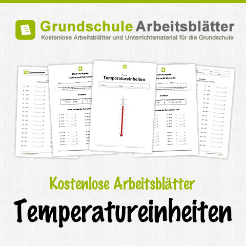 Kostenlose Arbeitsblätter Temperatureinheiten