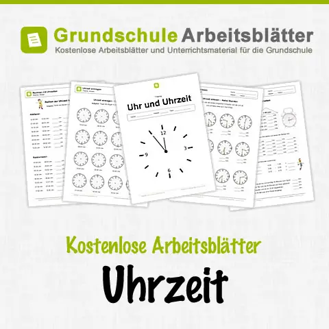 Kostenlose Arbeitsblätter Uhrzeit